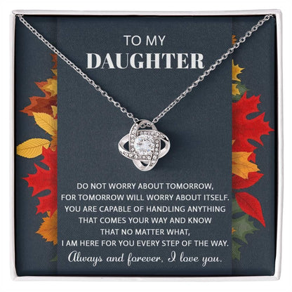 Daughter - Comes Your Way - Love Knot Pendant Necklace - Mallard Moon Gift Shop