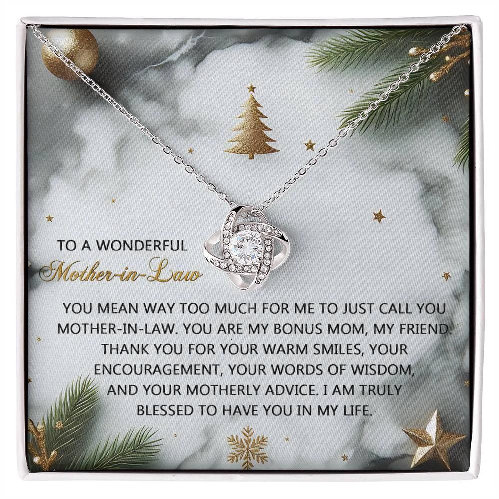 Gift for Mother-in-Law - Motherly Advice - Love Knot Pendant Necklace