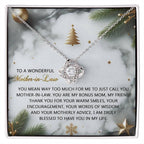Gift for Mother-in-Law - Motherly Advice - Love Knot Pendant Necklace