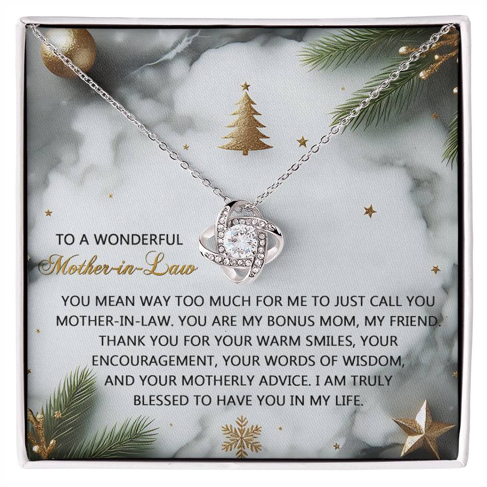Gift for Mother-in-Law - Motherly Advice - Love Knot Pendant Necklace - Mallard Moon Gift Shop