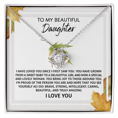 Daughter - See Yourself - Love Knot Pendant Necklace - Mallard Moon Gift Shop