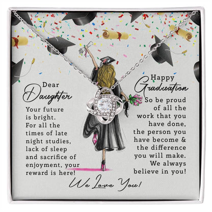 Graduation Gift for Daughter Your Future is Bright Love Knot Pendant Necklace - Mallard Moon Gift Shop