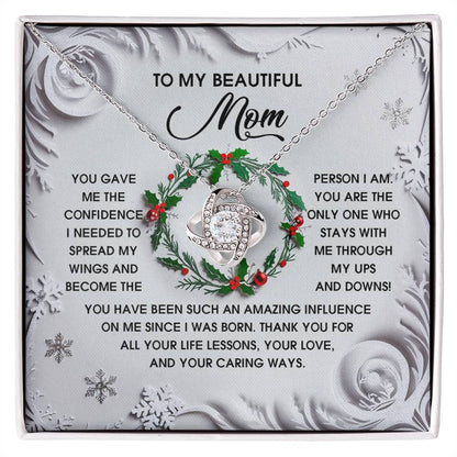 Gift for Mom - Spread My Wings - Love Knot Pendant Necklace - Mallard Moon Gift Shop