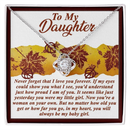 Gift for Daughter - On Your Own - Love Knot Pendant Necklace - Mallard Moon Gift Shop