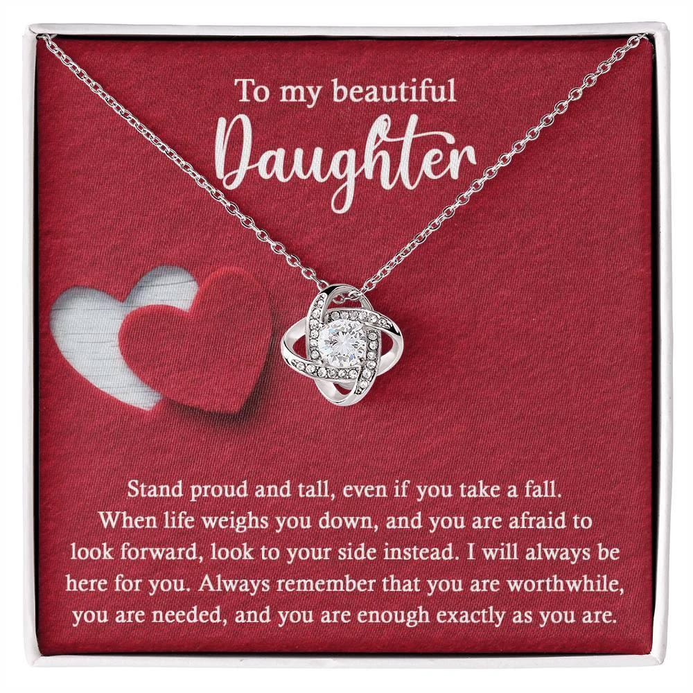 Daughter Wedding Day Gift - As You Are - Love Knot Pendant Necklace