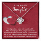 Daughter Wedding Day Gift - As You Are - Love Knot Pendant Necklace