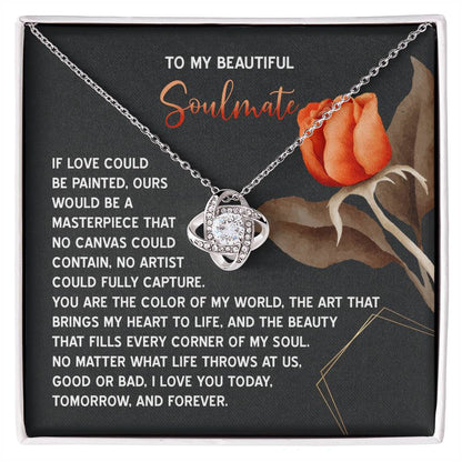Romantic Gift for Soulmate, Wife or Girlfriend - Valentine's Day, Anniversary, or Birthday - Masterpiece Love Knot Pendant Necklace Soulmate - Mallard Moon Gift Shop