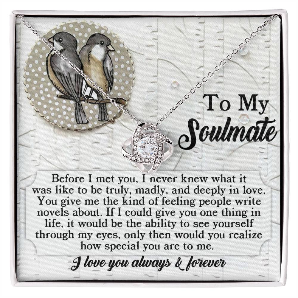Gift for Soulmate - Write Novels - Love Knot Pendant Necklace - Mallard Moon Gift Shop