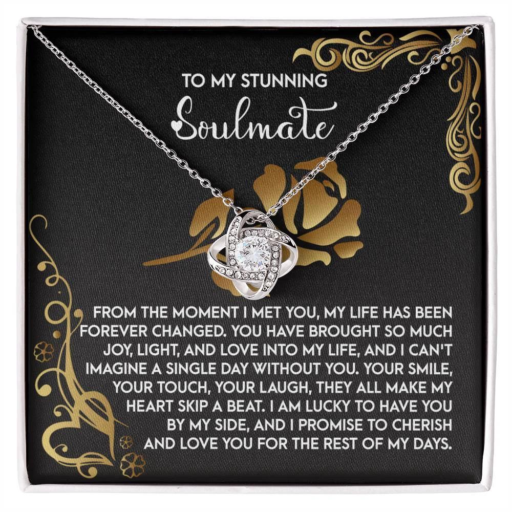 To My Stunning Soulmate - Love Knot Necklace – A Romantic Gift to Celebrate Joy, Love, and Forever Devotion
