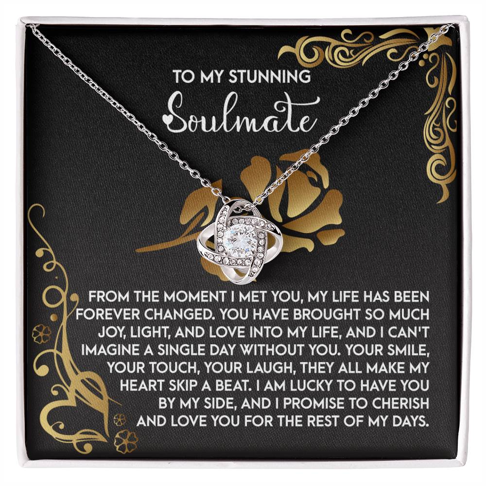 To My Stunning Soulmate - Love Knot Necklace – A Romantic Gift to Celebrate Joy, Love, and Forever Devotion - Mallard Moon Gift Shop
