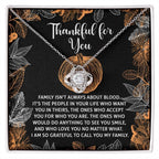 Thanksgiving Gift for Her – “Thankful for You” Love Knot Necklace with Message Card | Family & Friendship Appreciation Jewelry