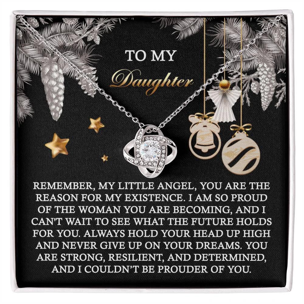 Gift for Daughter - Prouder Of You - Love Knot Pendant Necklace