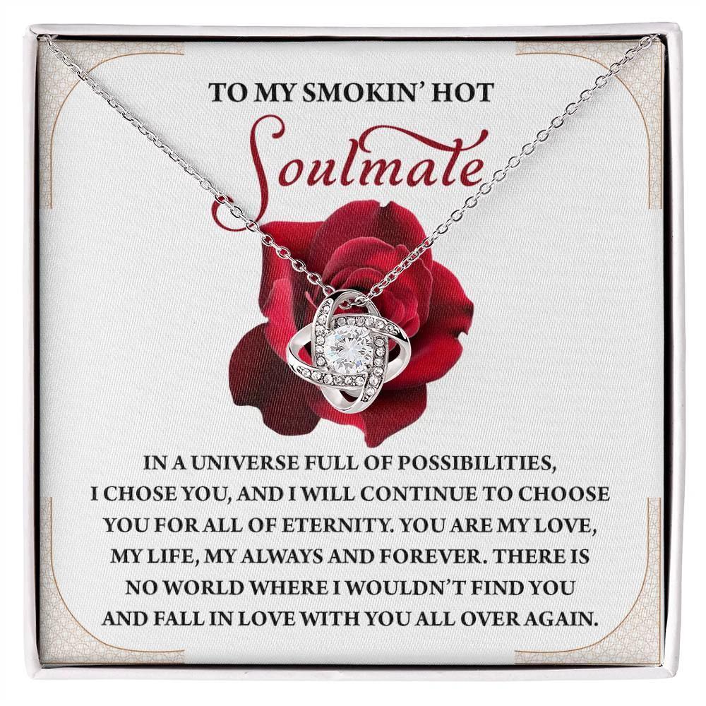 Romantic Anniversary, Valentine's Day Gift for Soulmate, Wife, Girlfriend - Fall In Love Over Again - Love Knot Pendant Necklace