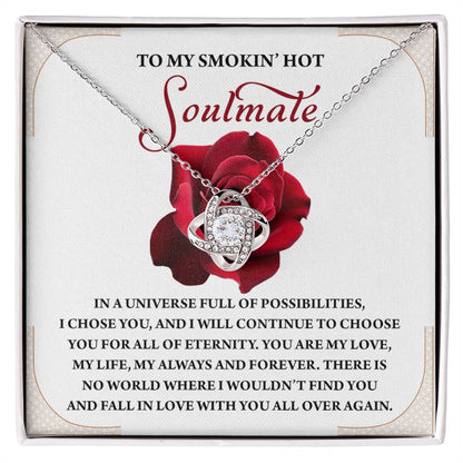 Romantic Anniversary, Valentine's Day Gift for Soulmate, Wife, Girlfriend - Fall In Love Over Again - Love Knot Pendant Necklace - Mallard Moon Gift Shop