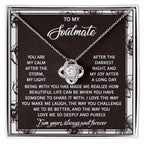 To My Soulmate - My Calm After the Storm Love Knot Necklace – A Romantic Valentine’s Day Gift with a Heartfelt Message