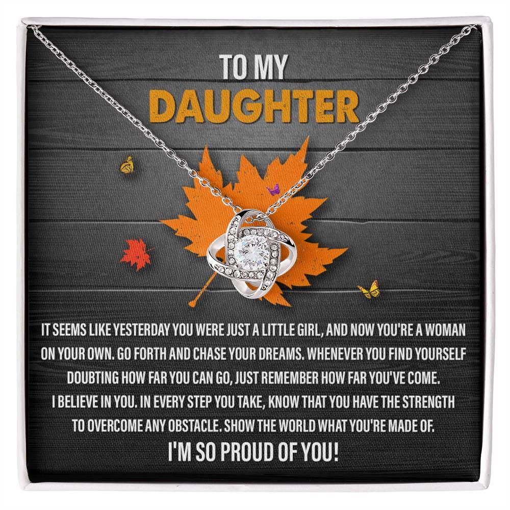 Gift for Daughter - You Can Go - Love Knot Pendant Necklace - Mallard Moon Gift Shop