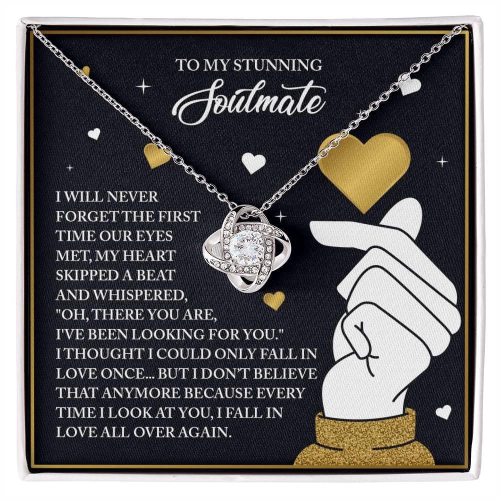 Gift for Soulmate - Look At You - Love Knot Pendant Necklace - A Romantic Valentine’s Day Gift That Celebrates Falling in Love Again and Again
