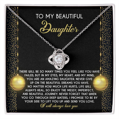 Gift for Daughter - Deep Waters - Love Knot Pendant Necklace - Mallard Moon Gift Shop