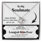 Soulmate Birthday Love Knot Necklace – Longest Kiss Ever Message Card | Romantic Gift for Wife or Girlfriend