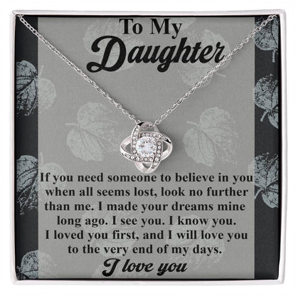 Gift for Daughter - My Days - Love Knot Pendant Necklace - Mallard Moon Gift Shop