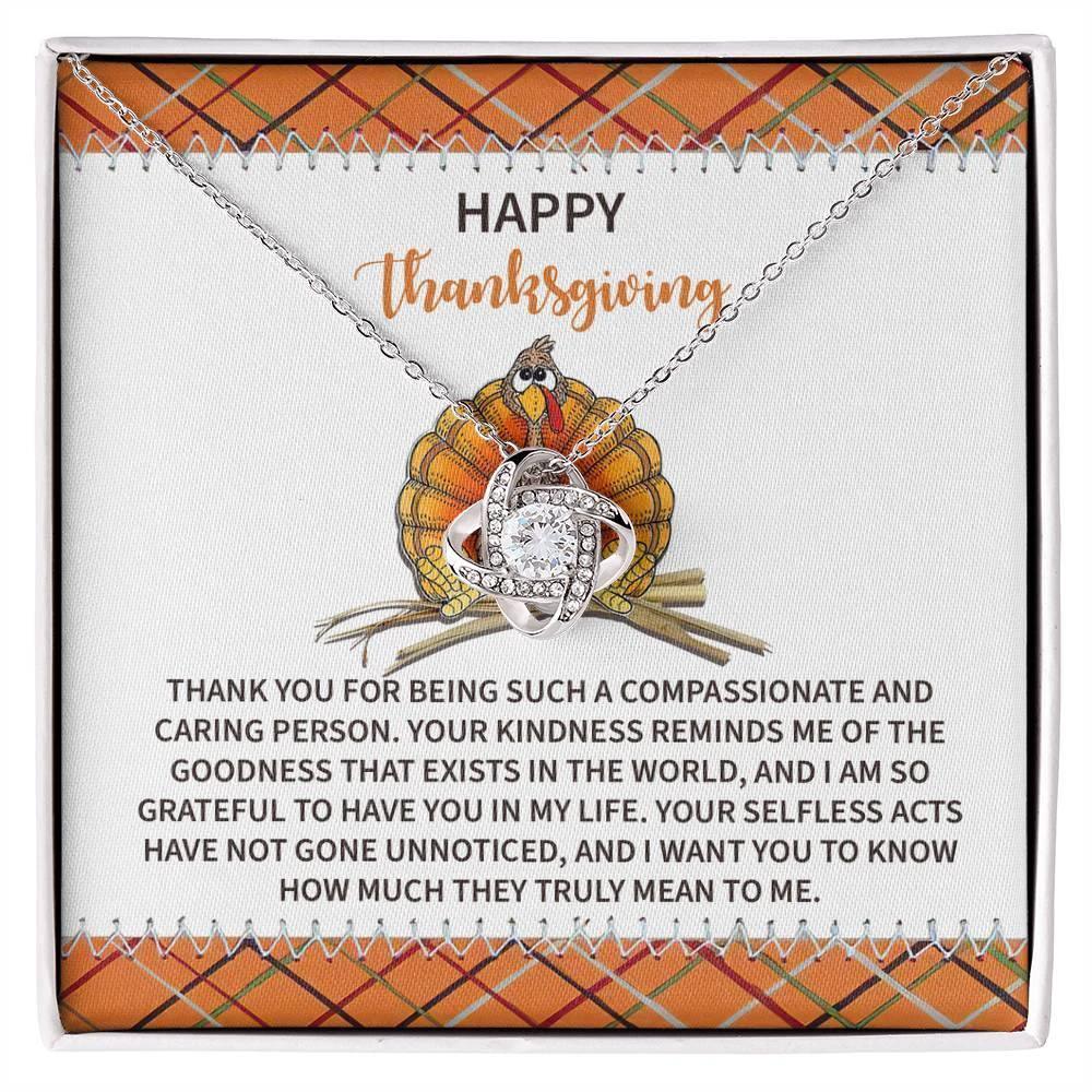 Thanksgiving Gift for Her – “In My Life” Love Knot Necklace with Message Card | Heartfelt Gratitude Gift for Mom, Friend, or Mentor