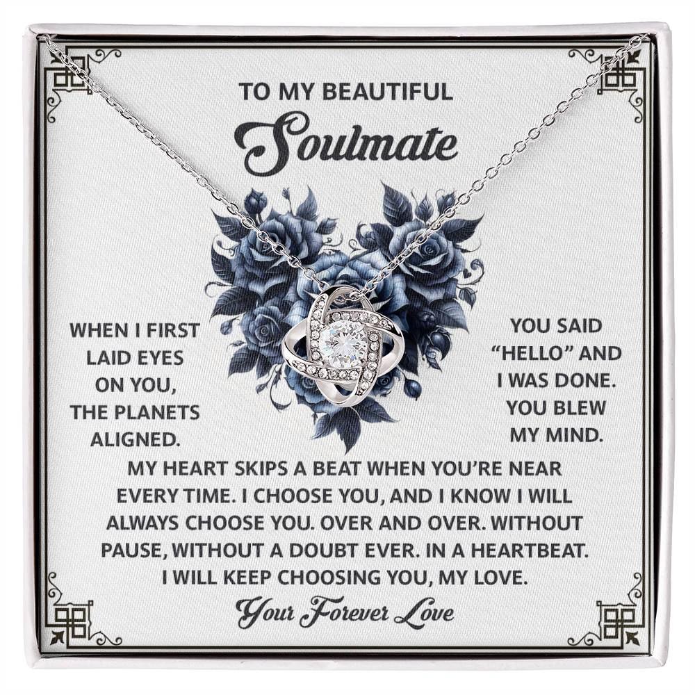 To My Beautiful Soulmate - Love Knot Necklace – A Romantic Gift to Celebrate Endless Love and Devotion