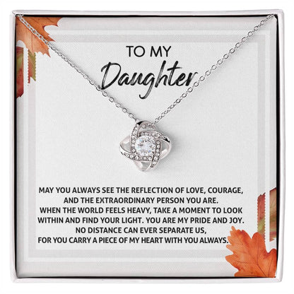 Gift for Daughter - Find Your Light - Love Knot Pendant Necklace - Mallard Moon Gift Shop