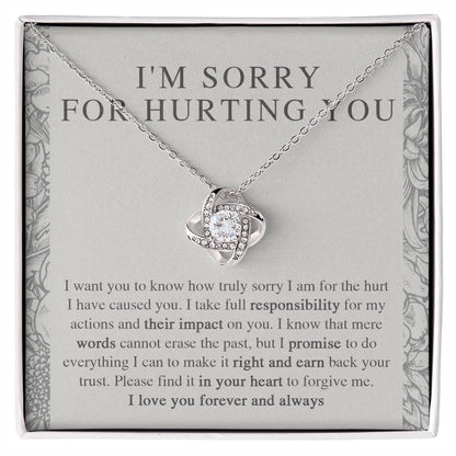 Apology Gift - I'm Sorry, I Promise to Do Everything - Love Knot Pendant Necklace - Mallard Moon Gift Shop
