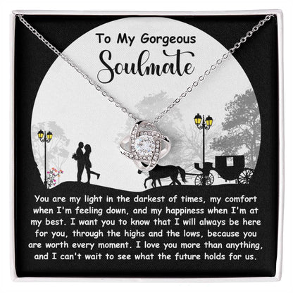 Romantic Anniversary, Valentine's Day Gift for Soulmate, Wife, Girlfriend - Light Of My Life - Love Knot Pendant Necklace - Mallard Moon Gift Shop