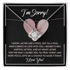 Apology Gift for Girlfriend, Wife, Soulmate - Sorry, Deeply In Love - Love Knot Pendant Necklace