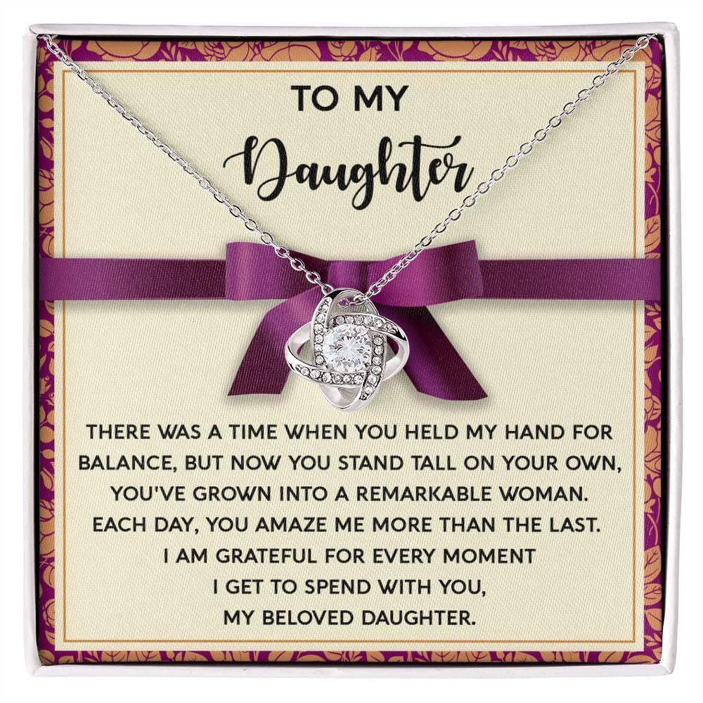 Daughter - Moment I Spend With You - Love Knot Pendant Necklace