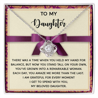 Daughter - Moment I Spend With You - Love Knot Pendant Necklace - Mallard Moon Gift Shop