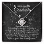 Daughter Graduation Milestone Gift You Can Achieve Anything Love Knot Pendant Necklace