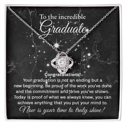 Daughter Graduation Milestone Gift You Can Achieve Anything Love Knot Pendant Necklace - Mallard Moon Gift Shop