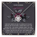 Romantic Gift for Wife or Girlfriend - Stunning Love Knot Pendant Necklace with Soulmate Message - I Am Lucky