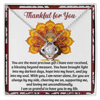 Thanksgiving Gift for Her – “Into My Heart” Love Knot Necklace with Message Card | Heartfelt Gift of Gratitude