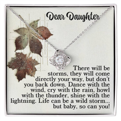 Gift for Daughter - With The Thunder - Love Knot Pendant Necklace - Mallard Moon Gift Shop