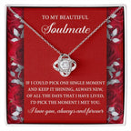 Romantic Anniversary, Valentine's Day Gift for Soulmate, Wife, Girlfriend - The Moment I Met You - Love Knot Pendant Necklace