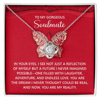 Gift for Soulmate - Endless Love - Romantic Love Knot Necklace with Sentimental Message