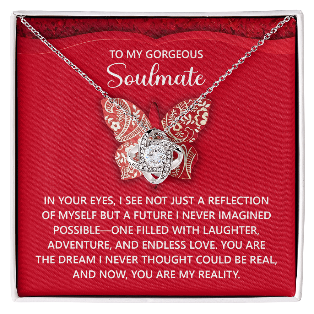 Gift for Soulmate - Endless Love - Romantic Love Knot Necklace with Sentimental Message