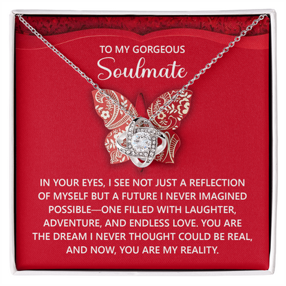 Gift for Soulmate - Endless Love - Romantic Love Knot Necklace with Sentimental Message