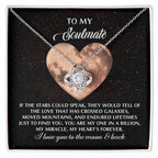 Romantic Gift for Soulmate, Wife or Girlfriend - I Love You to the Moon and Back - Love Knot Pendant Necklace