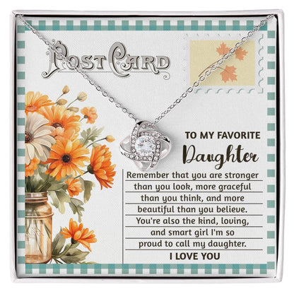 Daughter - Smart Girl - Love Knot Pendant Necklace - Mallard Moon Gift Shop