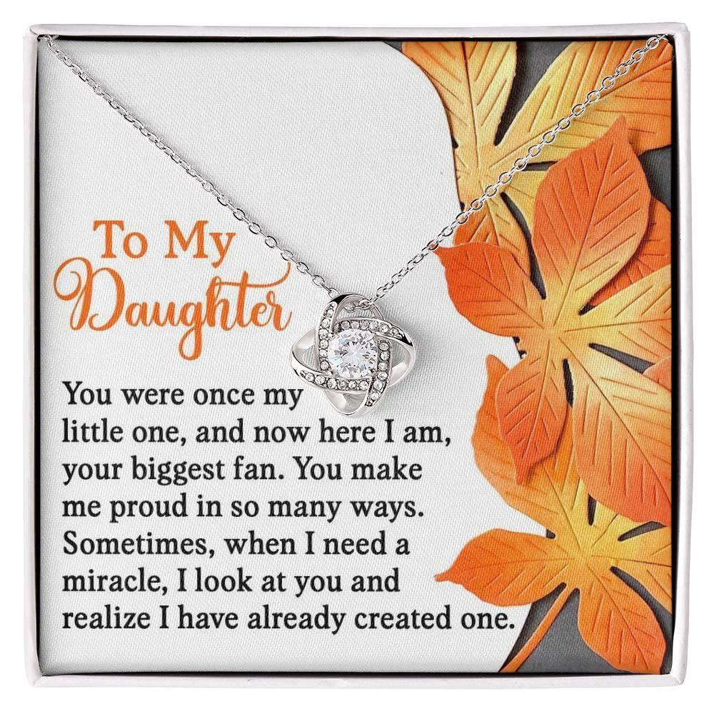 Gift for Daughter - Here I Am, Your Biggest Fan - Love Knot Pendant Necklace