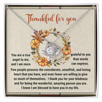 Thanksgiving Gift for Her – “Thankful for You” Love Knot Necklace with Message Card | Heartfelt Gift for Her