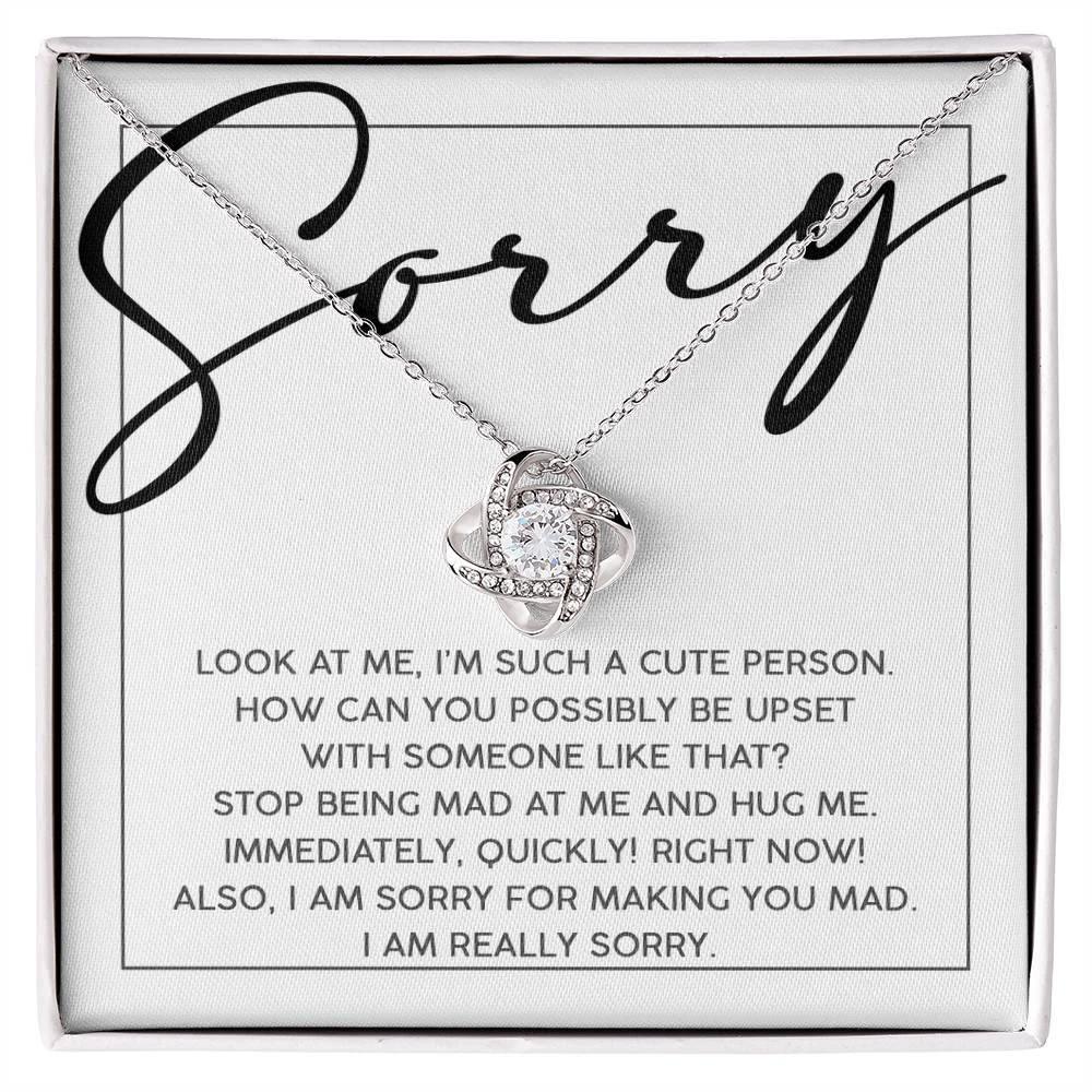 Apology Gift for Girlfriend, Wife, Soulmate - Sorry, Someone Like That - Love Knot Pendant Necklace