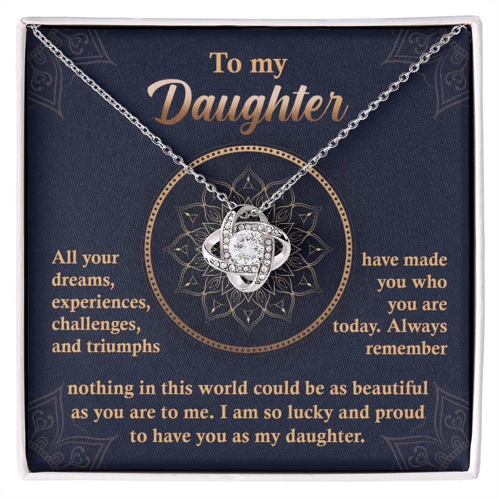 Daughter Gift - All Your Dreams Love Knot Pendant Necklace