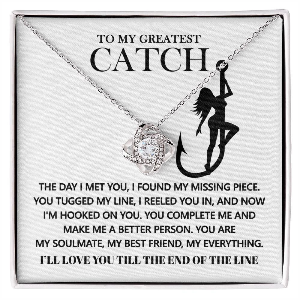 Gift for Soulmate - Hooked On You - Love Knot Pendant Necklace