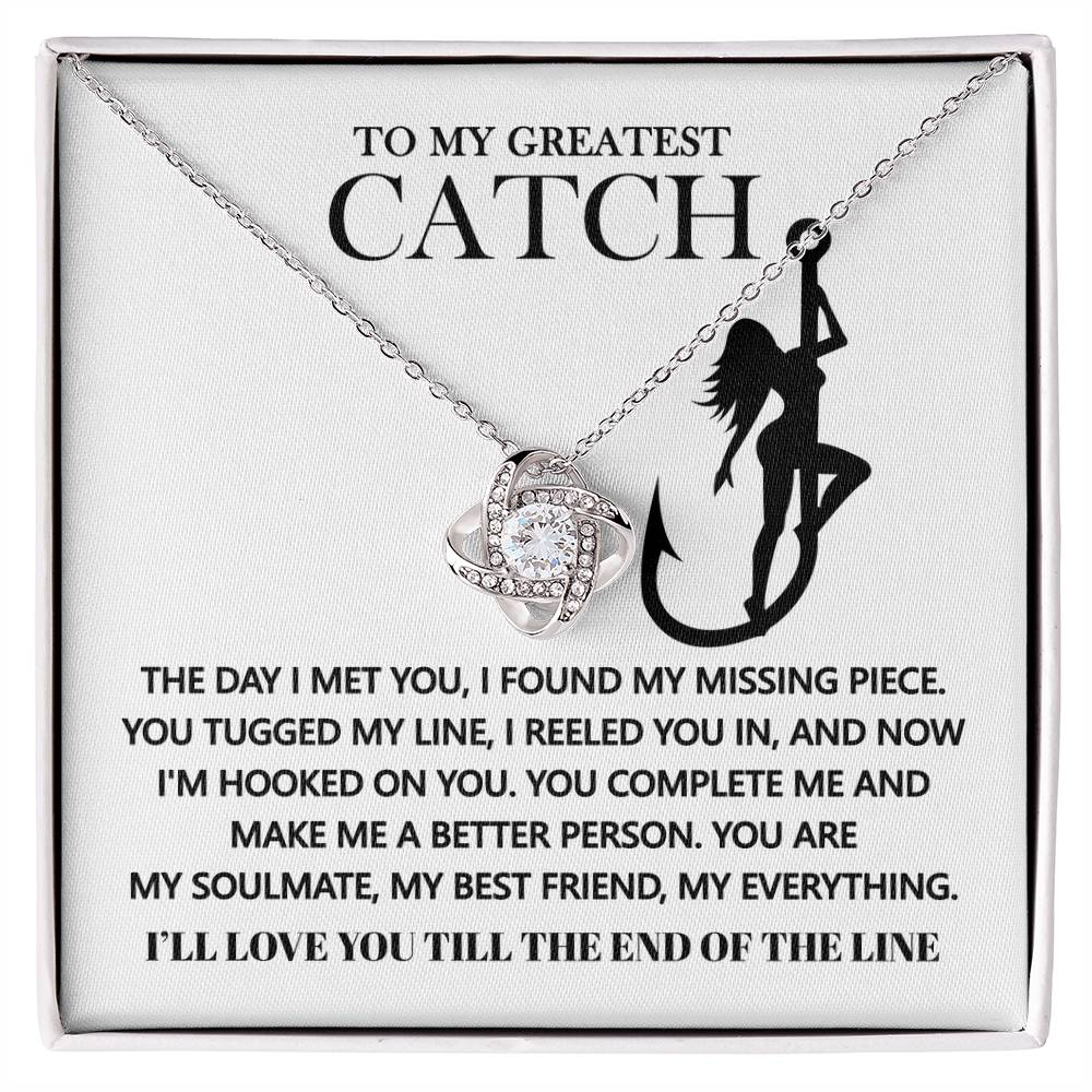 Gift for Soulmate - Hooked On You - Love Knot Pendant Necklace - Mallard Moon Gift Shop