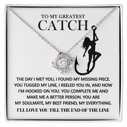 Gift for Soulmate - Hooked On You - Love Knot Pendant Necklace - Mallard Moon Gift Shop